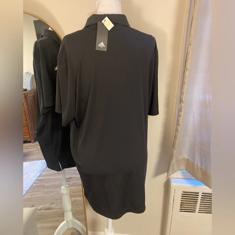Adidas Black Performance Branded Golf Polo Shirt SPF 50